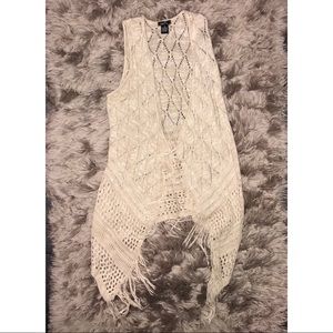 BoHo Fringed Sleeveless Cardigan